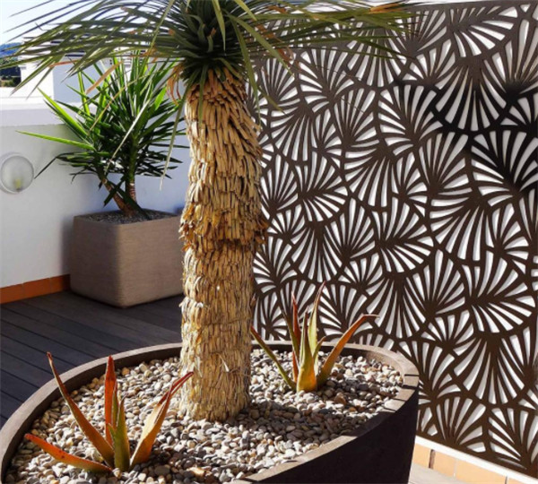 Room exterior wall decoration Laser cut carved metal screen  (6)