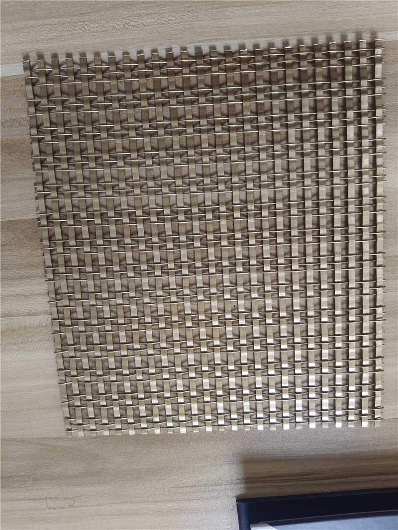 Woven metal mesh for elevator facade decoration
