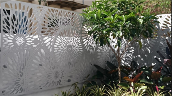Room exterior wall decoration Laser cut carved metal screen  (8)